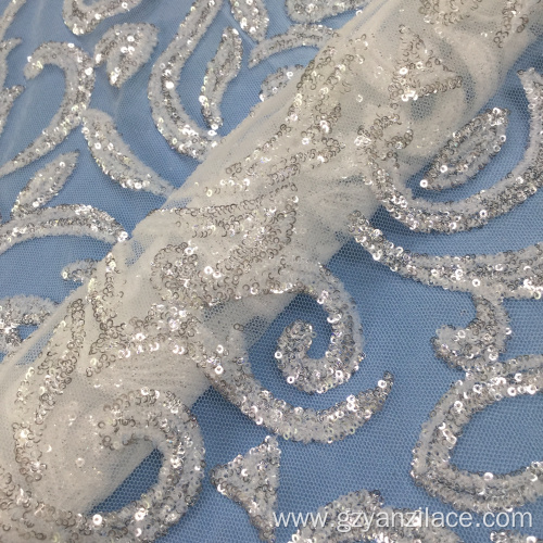 Crystal Sequin Shiny Embroidery Lace Fabric